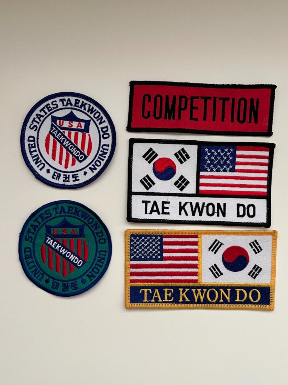 Vintage 90s Taekwondo Badges Patches Lot of 5 TKD Karate Martial Arts olympics